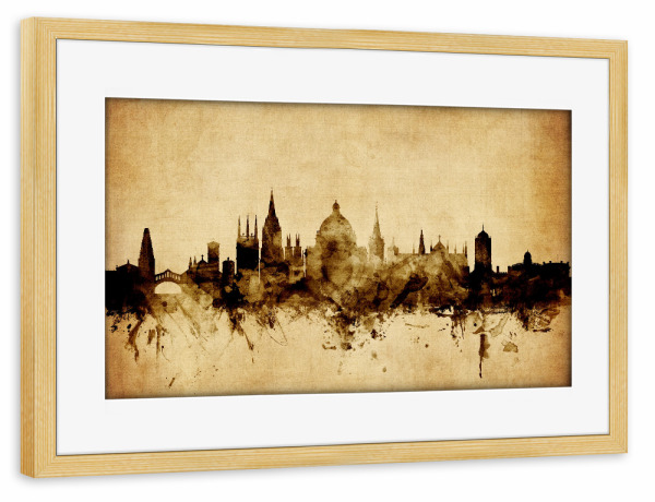 Poster mit Rahmen kiefer "Oxford England Skyline 5" artboxONE - Städte,Reise