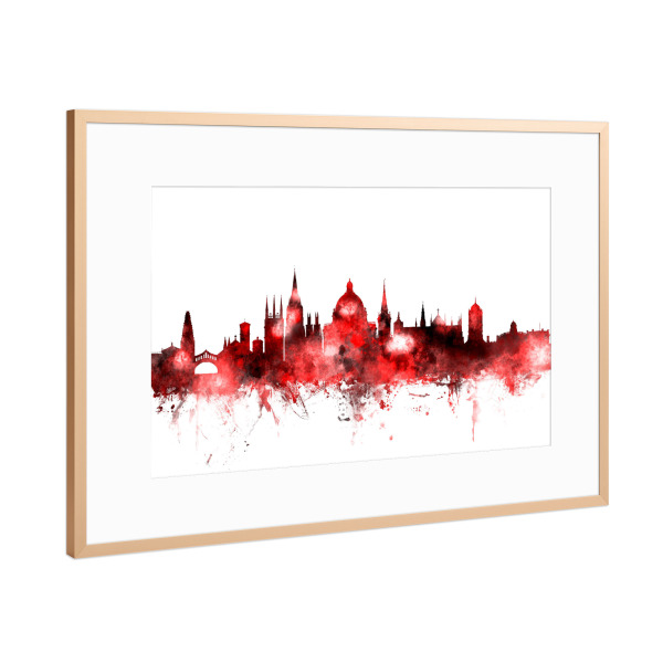 Poster mit Rahmen Kupfer "Oxford England Skyline 4" artboxONE - Städte,Reise