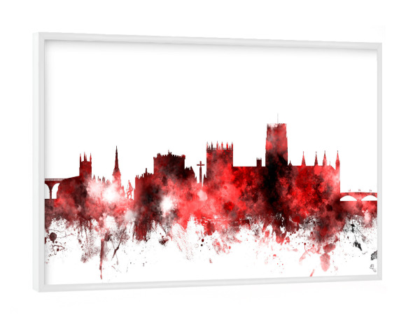 Poster mit weißem Rahmen "Durham England Skyline Cityscape 4" artboxONE - Städte,Reise