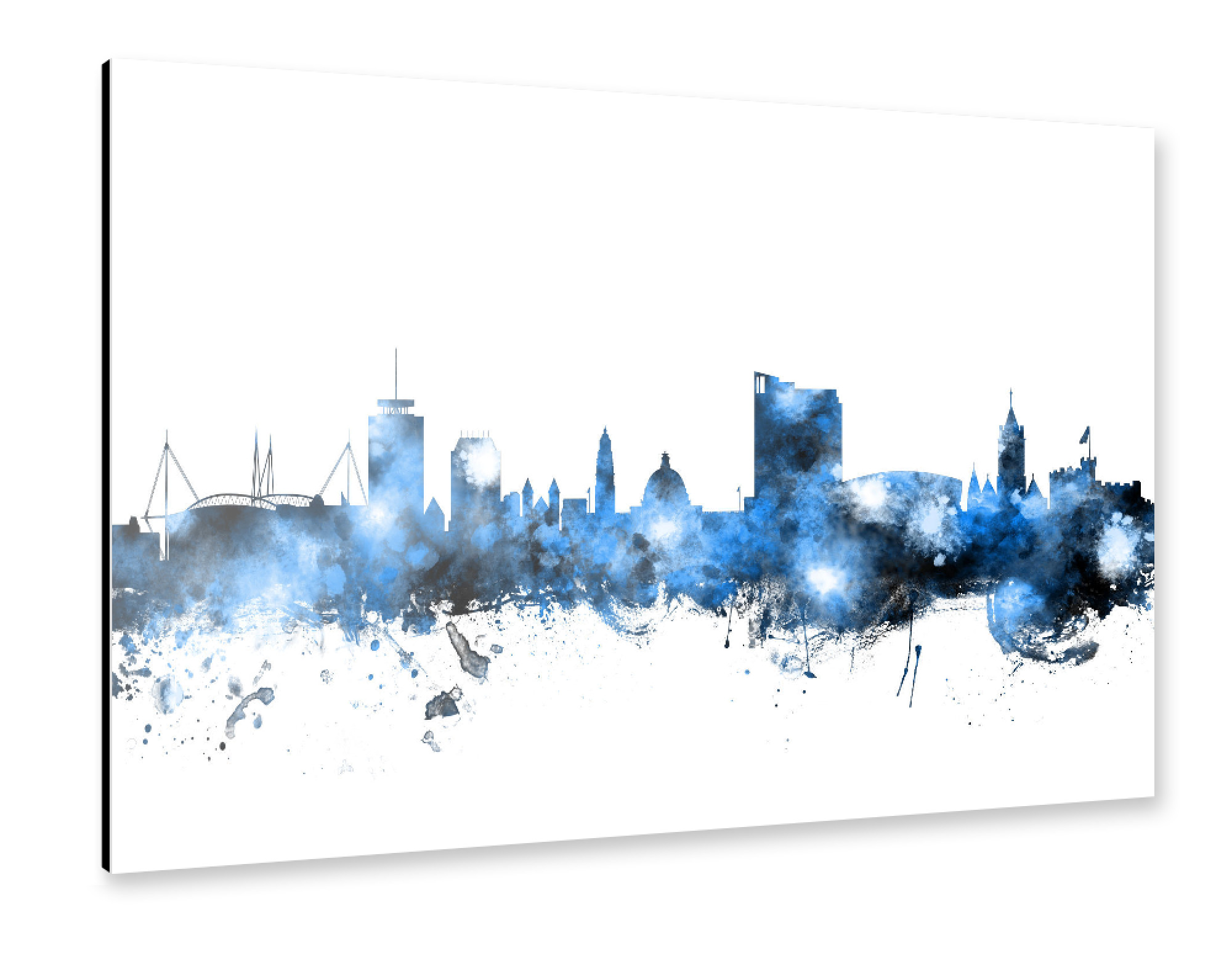Alu-Dibond "Cardiff Wales Skyline 2" 30x20 cm artboxONE