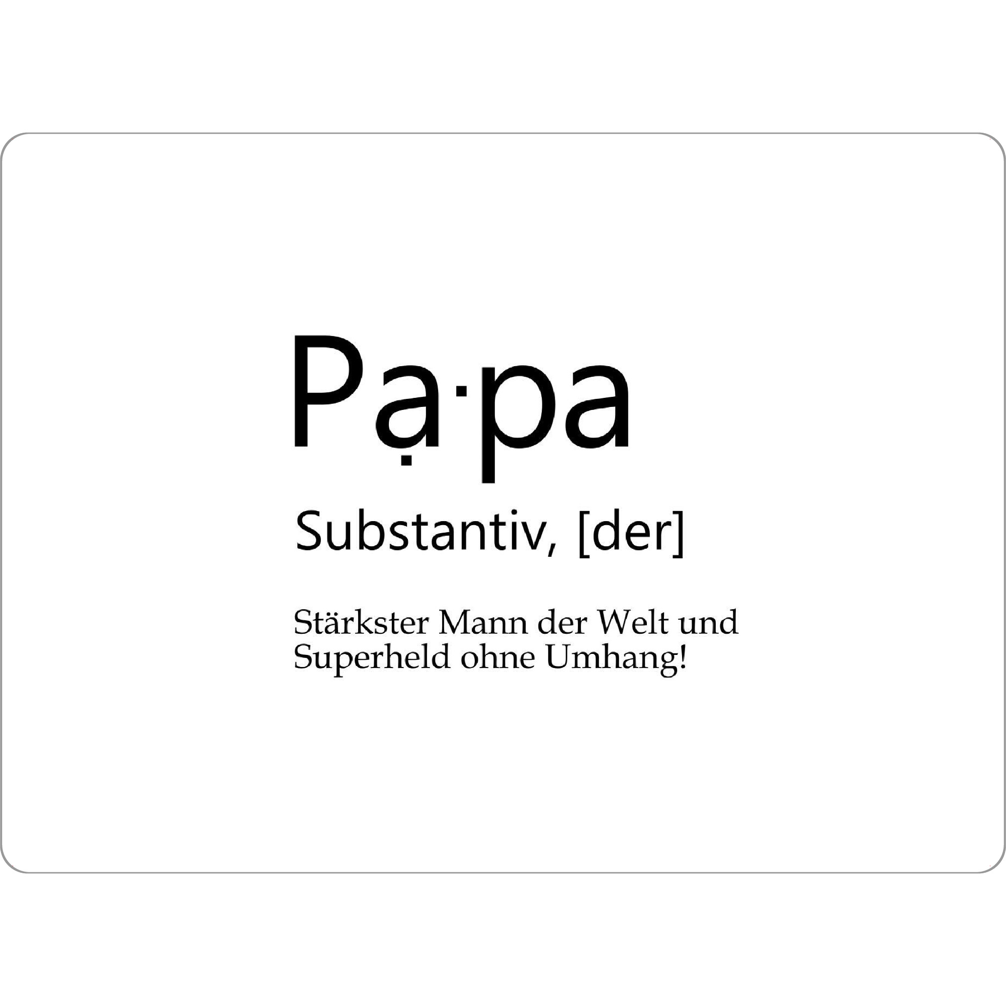 Tischset "Papa Definition" artboxONE - Typografie,Schwarzweiß,Für Papa,Männer
