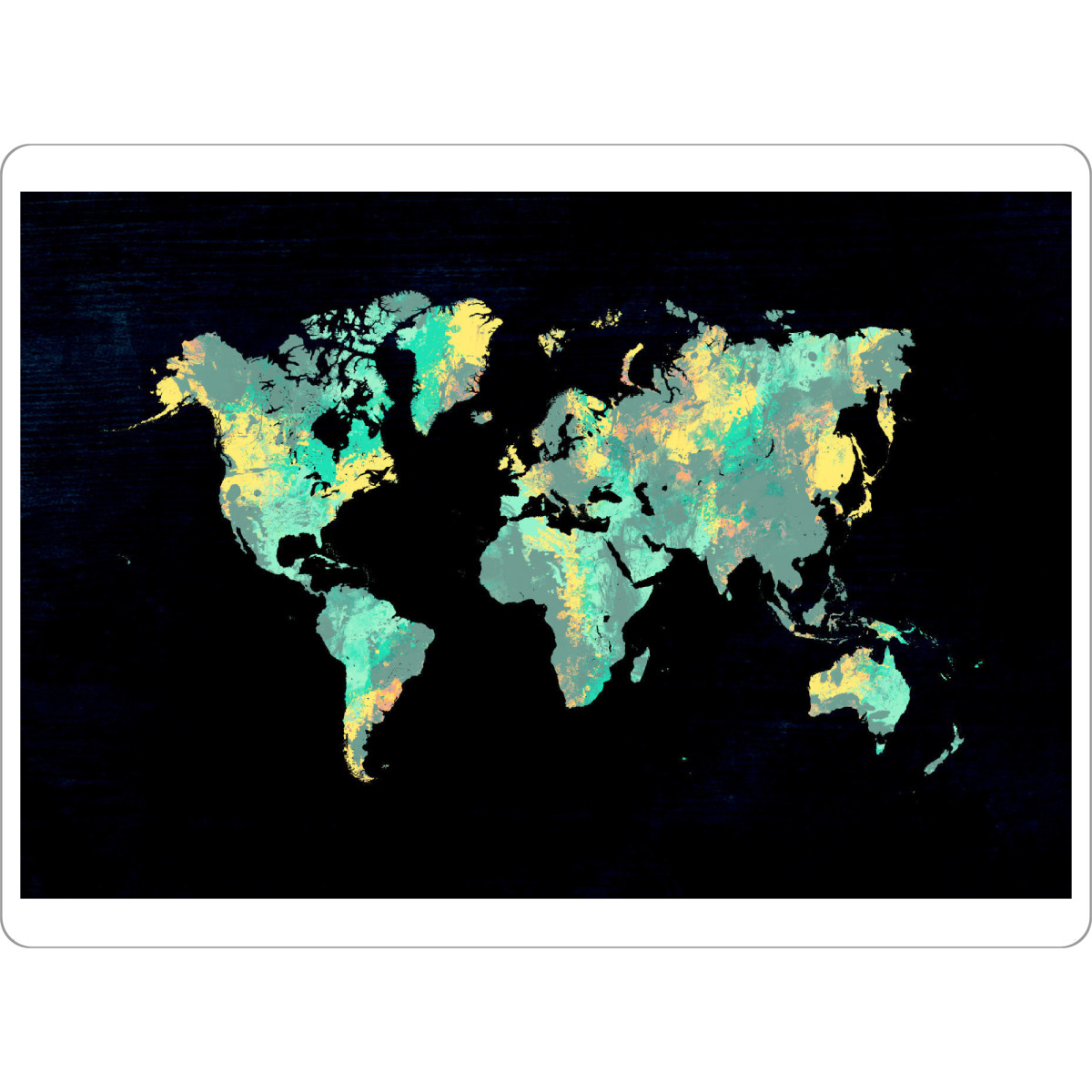 Tischset "World map 19 yellow green" artboxONE - Reise,Reise / Länder,Kartografie
