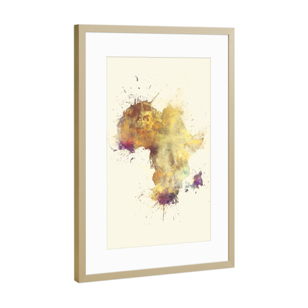 Poster mit Rahmen Gold "Africa map" artboxONE - Reise,Reise / Afrika,Kartografie