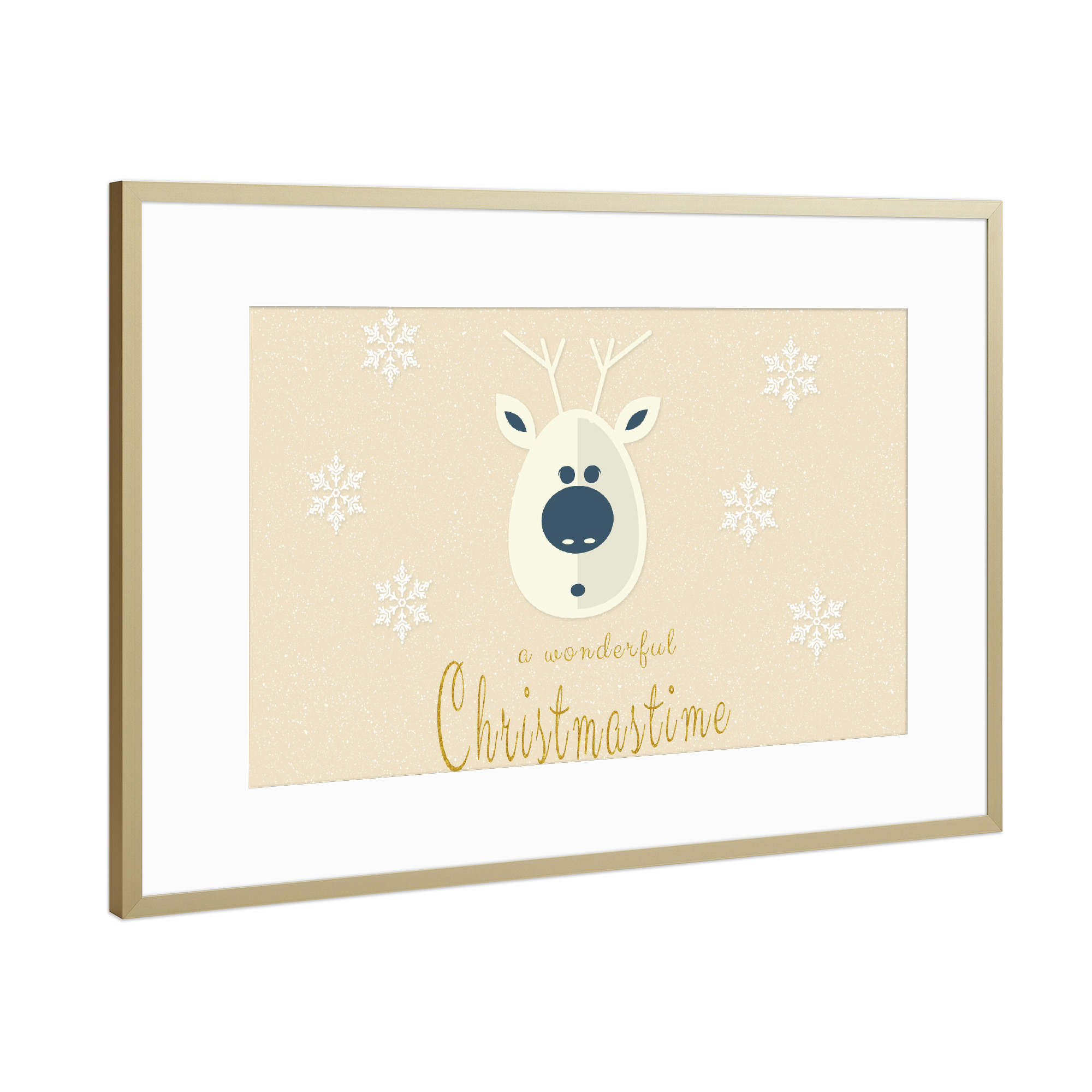 Poster mit Rahmen Gold "Weihnachtsmotiv No. 4" artboxONE - Weihnachten
