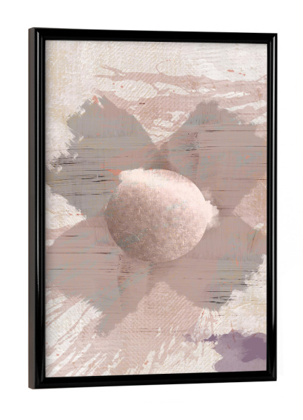 Poster mit schwarzem Rahmen "Pink and Grey Kiss" artboxONE - Abstrakt,Liebe