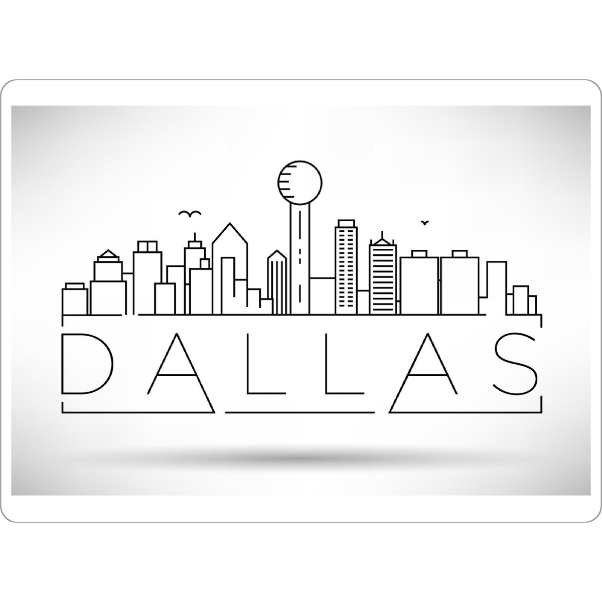 Tischset "Minimal Dallas Skyline" artboxONE - Städte,Schwarzweiß