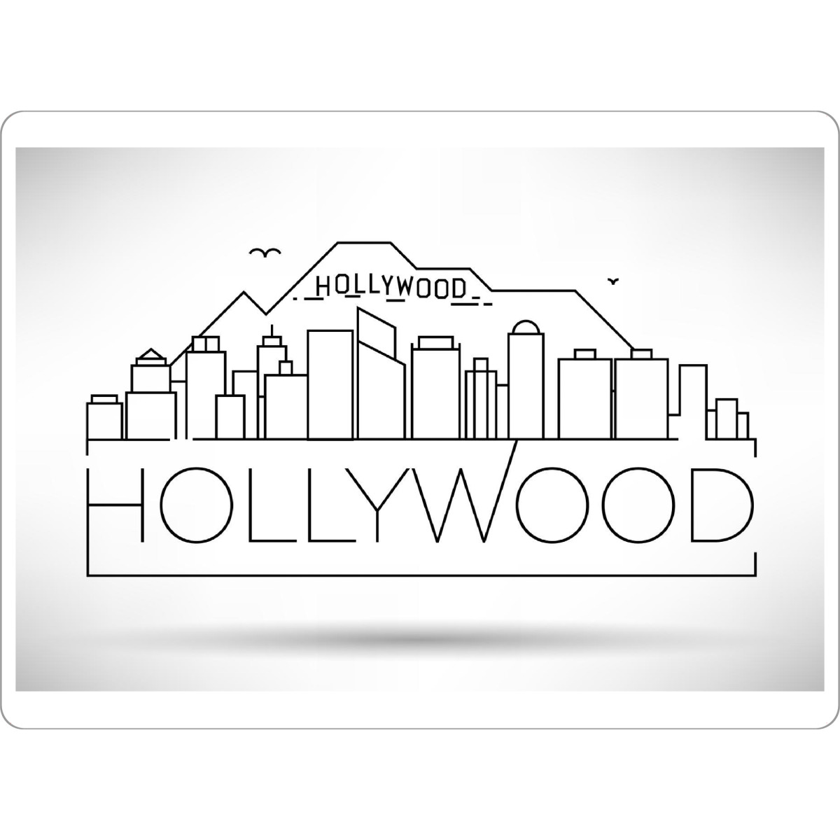 Tischset "Minimal Hollywood Skyline" artboxONE - Städte,Schwarzweiß