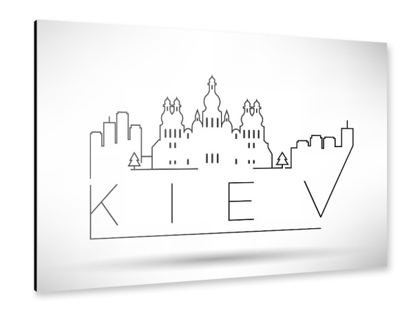 Alu-Dibond "Minimal Kiev Skyline" 30x20 cm artboxONE