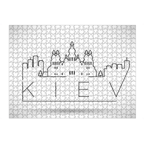 Puzzle Ravensburger "Minimal Kiev Skyline" artboxONE - Städte,Schwarzweiß - Minimal kiev skyline - Bild Minimal Kiev Skyline