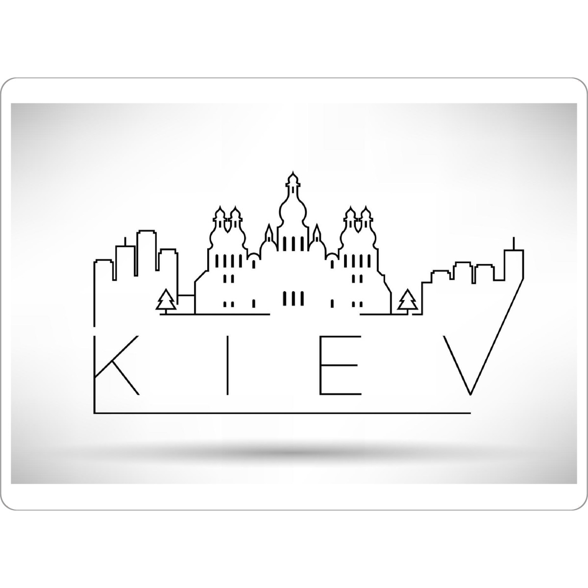 Tischset "Minimal Kiev Skyline" artboxONE - Städte,Schwarzweiß - Minimal kiev skyline - Bild Minimal Kiev Skyline