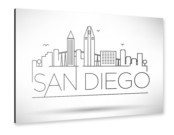 Alu-Dibond "Minimal San Diego Skyline" 30x20 cm artboxONE