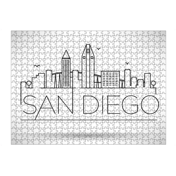 artboxONE Puzzle "Minimal San Diego Skyline" artboxONE - Städte,Schwarzweiß