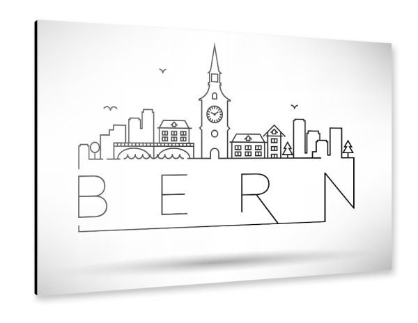 Alu-Dibond "Minimal Bern Skyline" 30x20 cm artboxONE