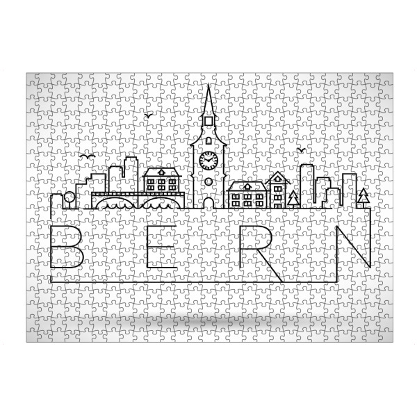Puzzle Ravensburger "Minimal Bern Skyline" artboxONE - Städte,Schwarzweiß