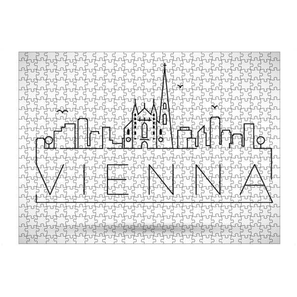 Puzzle Ravensburger "Minimal Vienna Skyline" artboxONE - Städte,Schwarzweiß