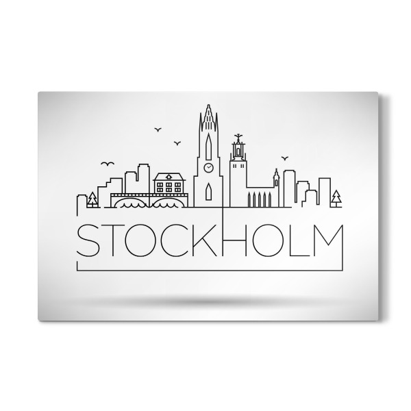 Galerie-Print "Minimal Stockholm Skyline" 30x20 cm artboxONE