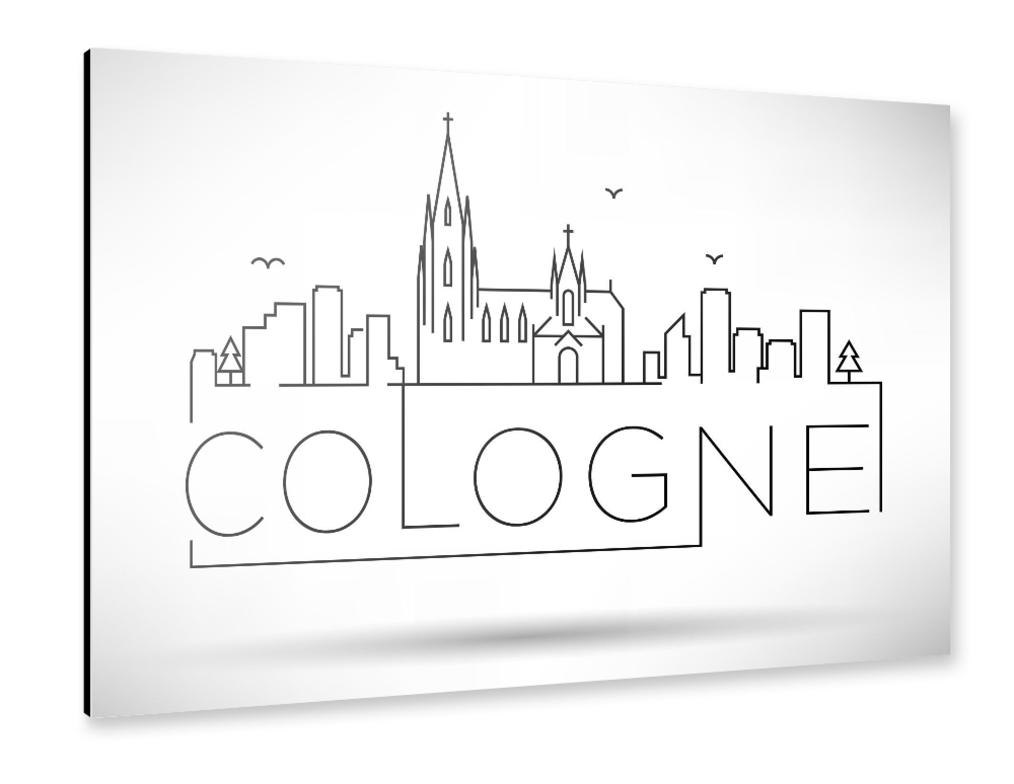 Alu-Dibond "Minimal Cologne Skyline" 75x50 cm artboxONE