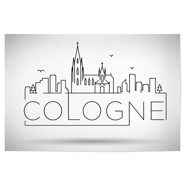 Poster 30x20 cm "Minimal Cologne Skyline" artboxONE - Städte,Schwarzweiß