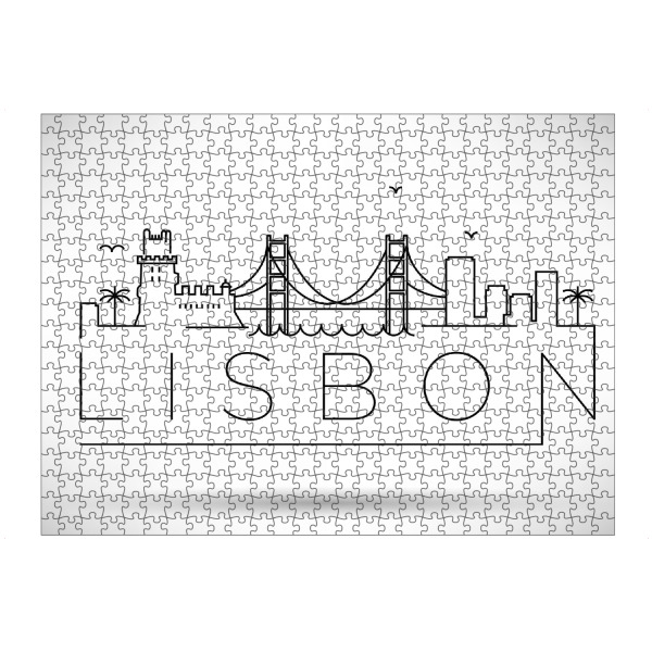 Puzzle Ravensburger "Minimal Lisbon Skyline" artboxONE - Städte,Schwarzweiß