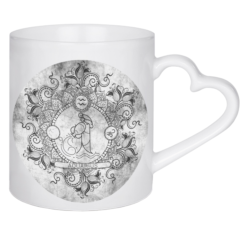 Herztasse "Sternzeichen - Asche - Wassermann" artboxONE - Natur,Floral,Abstrakt