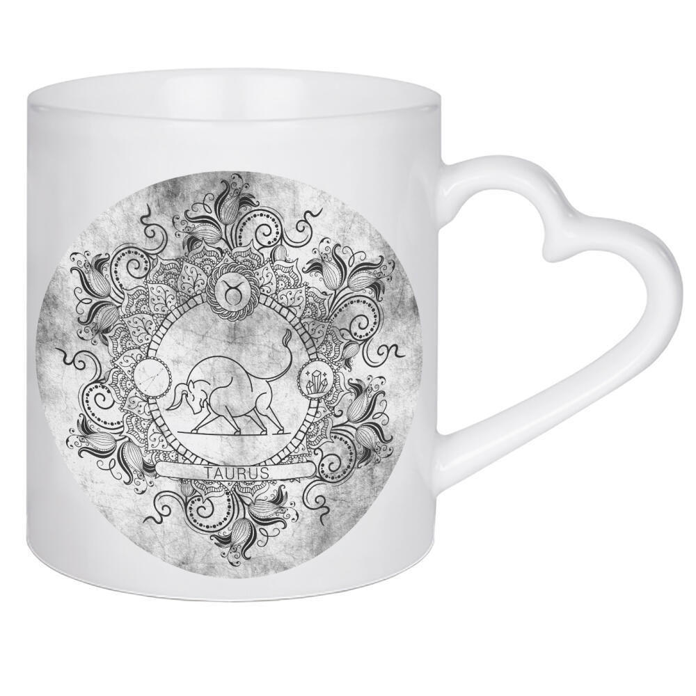 Herztasse "Tierkreis - Asche - Stier" artboxONE - Natur,Floral,Abstrakt