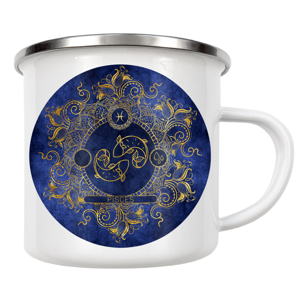 Emaille Tasse "Tierkreis - Ozean - Fische" artboxONE - Natur,Floral,Abstrakt