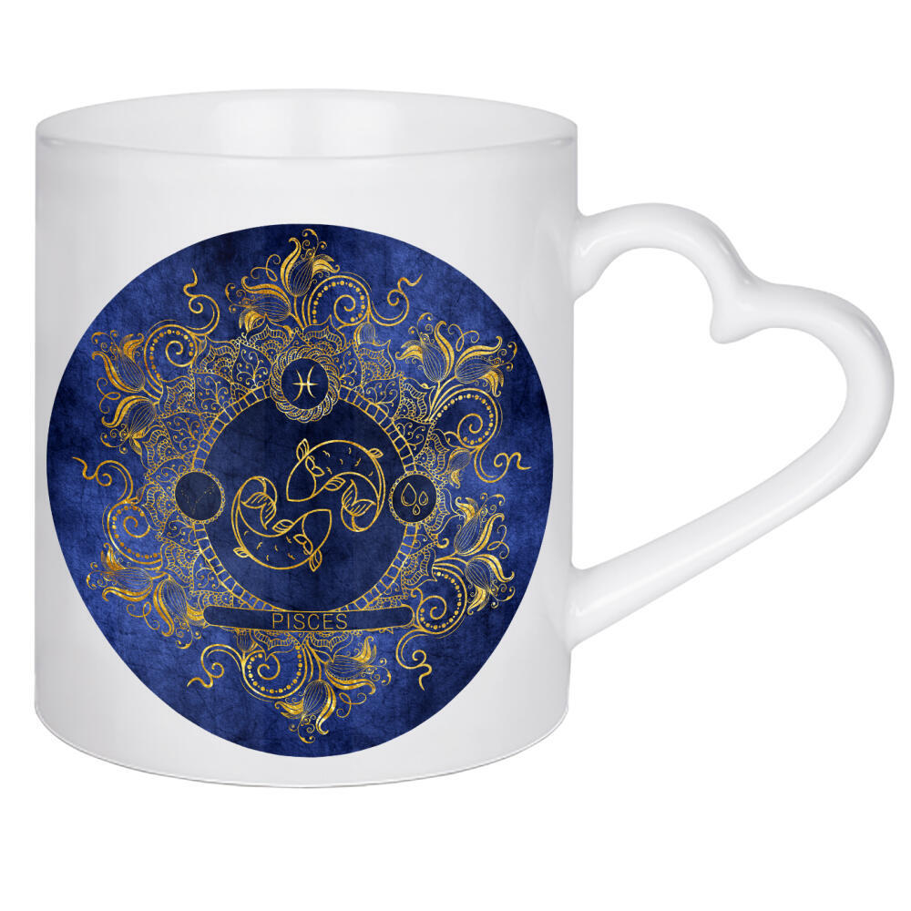 Herztasse "Tierkreis - Ozean - Fische" artboxONE - Natur,Floral,Abstrakt