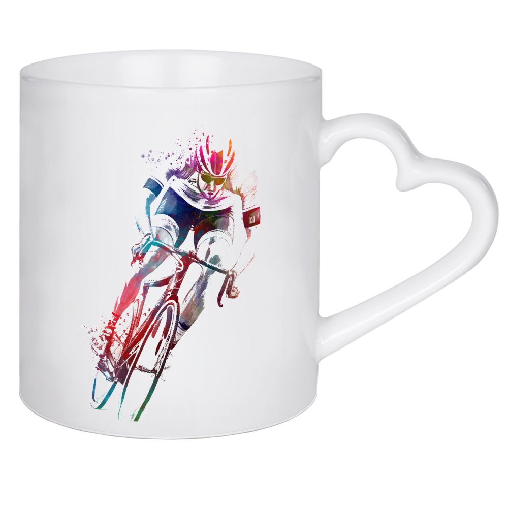 Herztasse "Biker-Sport-Grafik" artboxONE - Sport,Sport / Sommerspiele - Radfahren,Radfahrer,Radfahrer,Spieler,Sport,Fahrrad,Radfahrer,Fahrrad