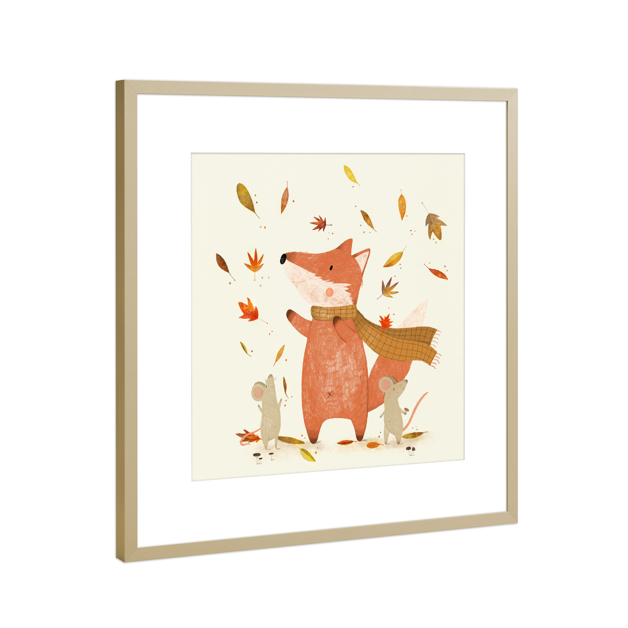 Poster mit Rahmen Gold "Autumn is Coming" artboxONE - Natur,Für Kinder,Tiere