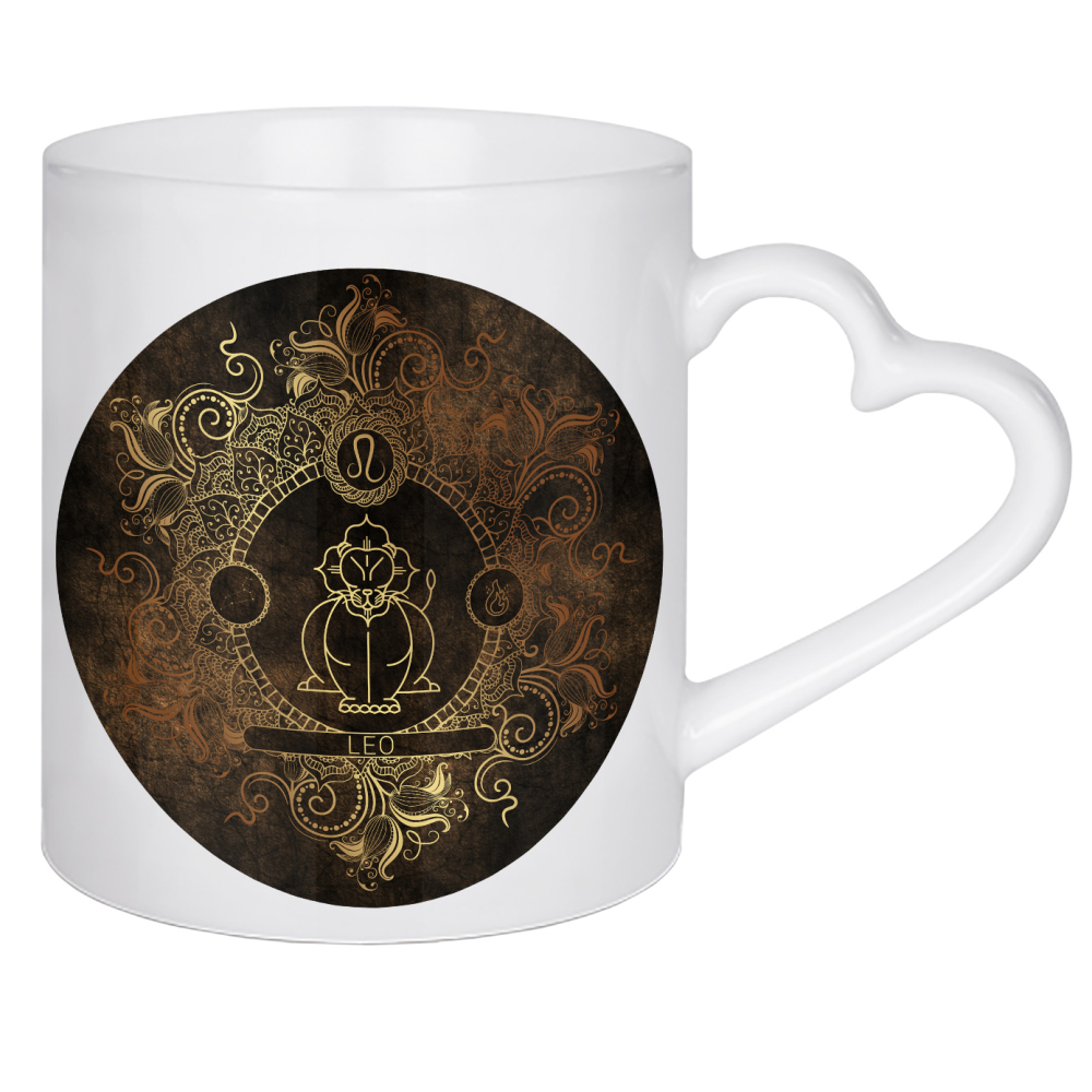 Herztasse "Tierkreis - Kupfer - Löwe" artboxONE - Natur,Floral,Abstrakt