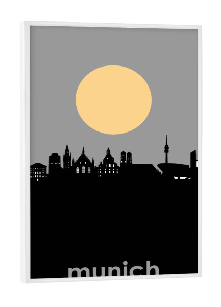Poster mit weißem Rahmen "Munich skyline minimalism" artboxONE - Städte,Städte / München,Reise,Abstrakt,Architektur