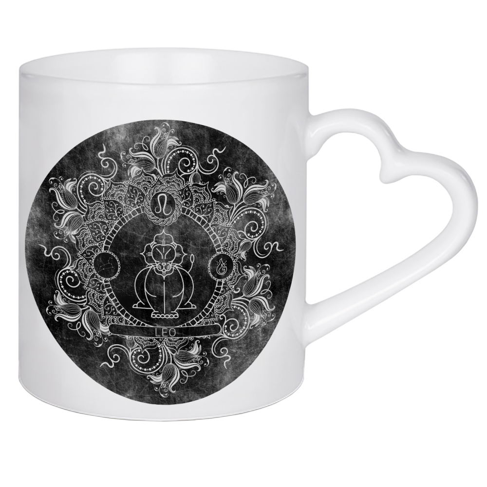Herztasse "Tierkreis - Kohle - Löwe" artboxONE - Natur,Floral,Abstrakt
