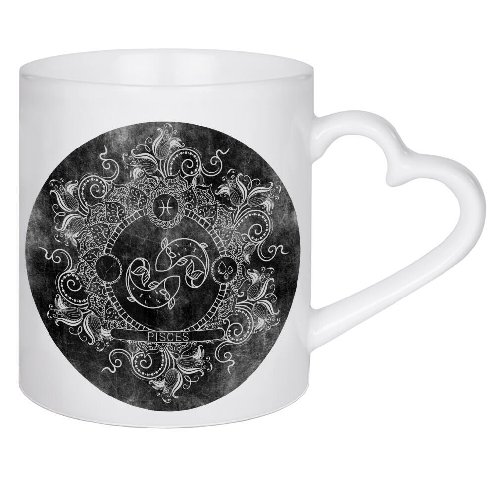 Herztasse "Tierkreis - Kohle - Fische" artboxONE - Natur,Floral,Abstrakt