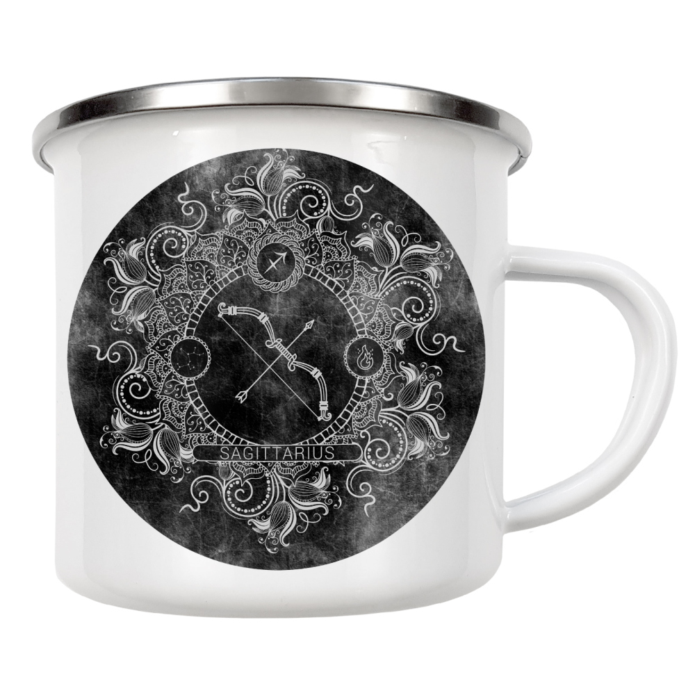 Emaille Tasse "Tierkreis - Kohle - Schütze" artboxONE - Natur,Floral,Abstrakt