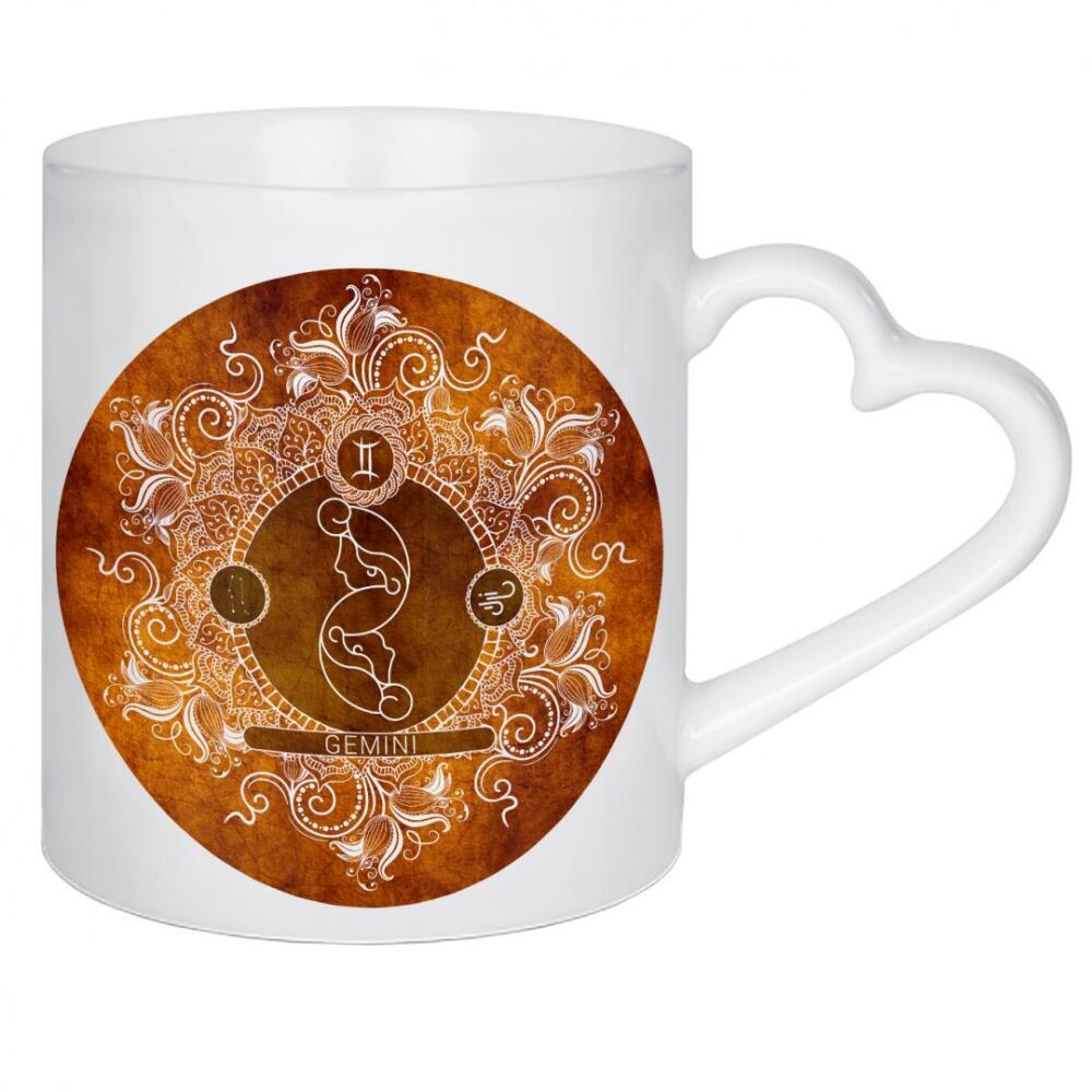 Herztasse "Sternzeichen-Mandarine-Zwillinge" artboxONE - Natur,Floral,Abstrakt
