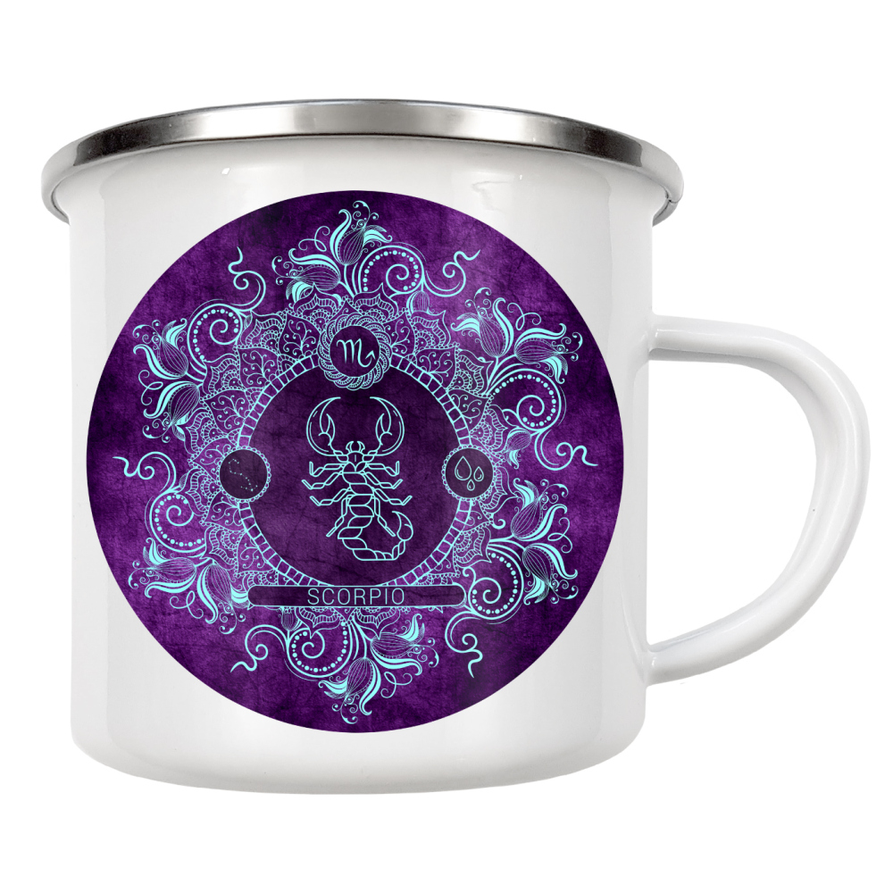 Emaille Tasse "Tierkreis - Traube - Skorpion" artboxONE - Natur,Floral,Abstrakt
