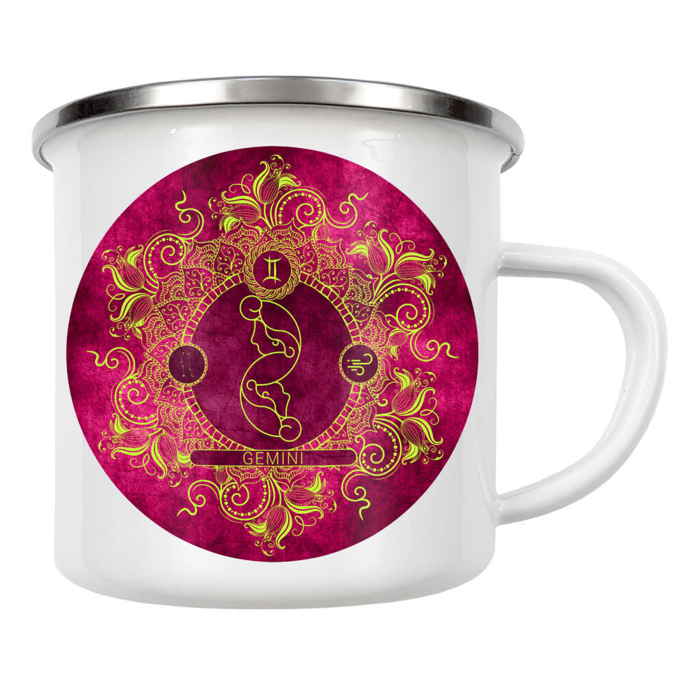 Emaille Tasse "Tierkreis - Zitrone - Zwillinge" artboxONE - Natur,Floral,Abstrakt