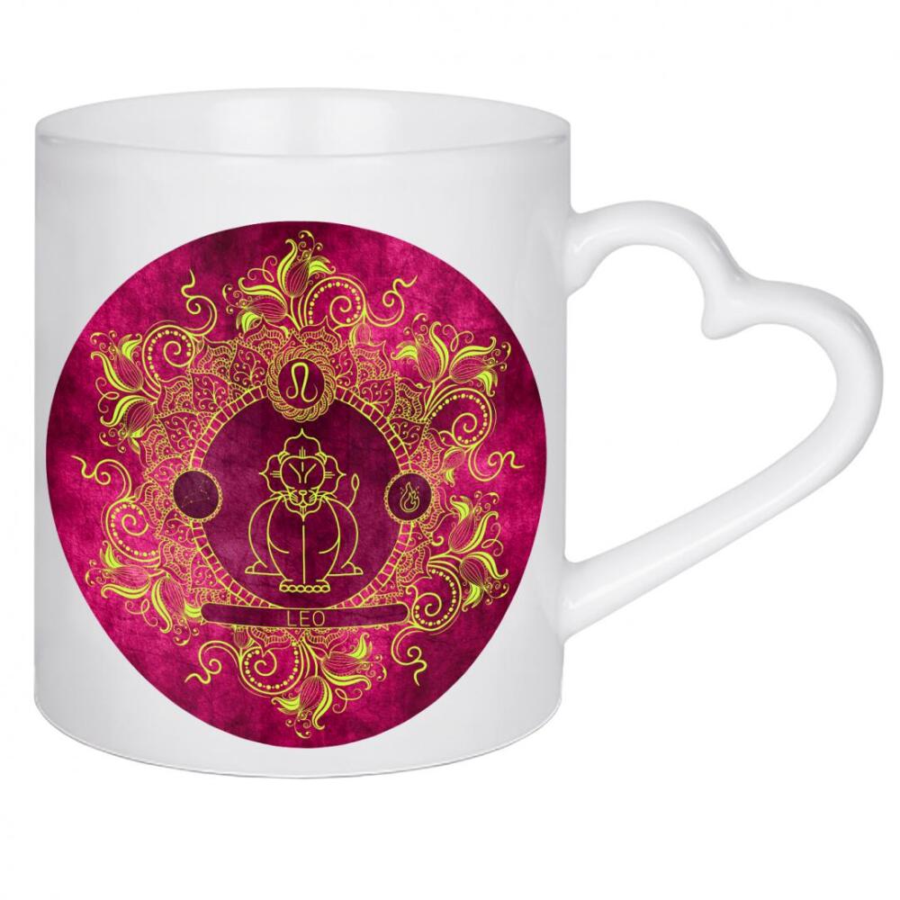 Herztasse "Tierkreis - Zitrone - Löwe" artboxONE - Natur,Floral,Abstrakt