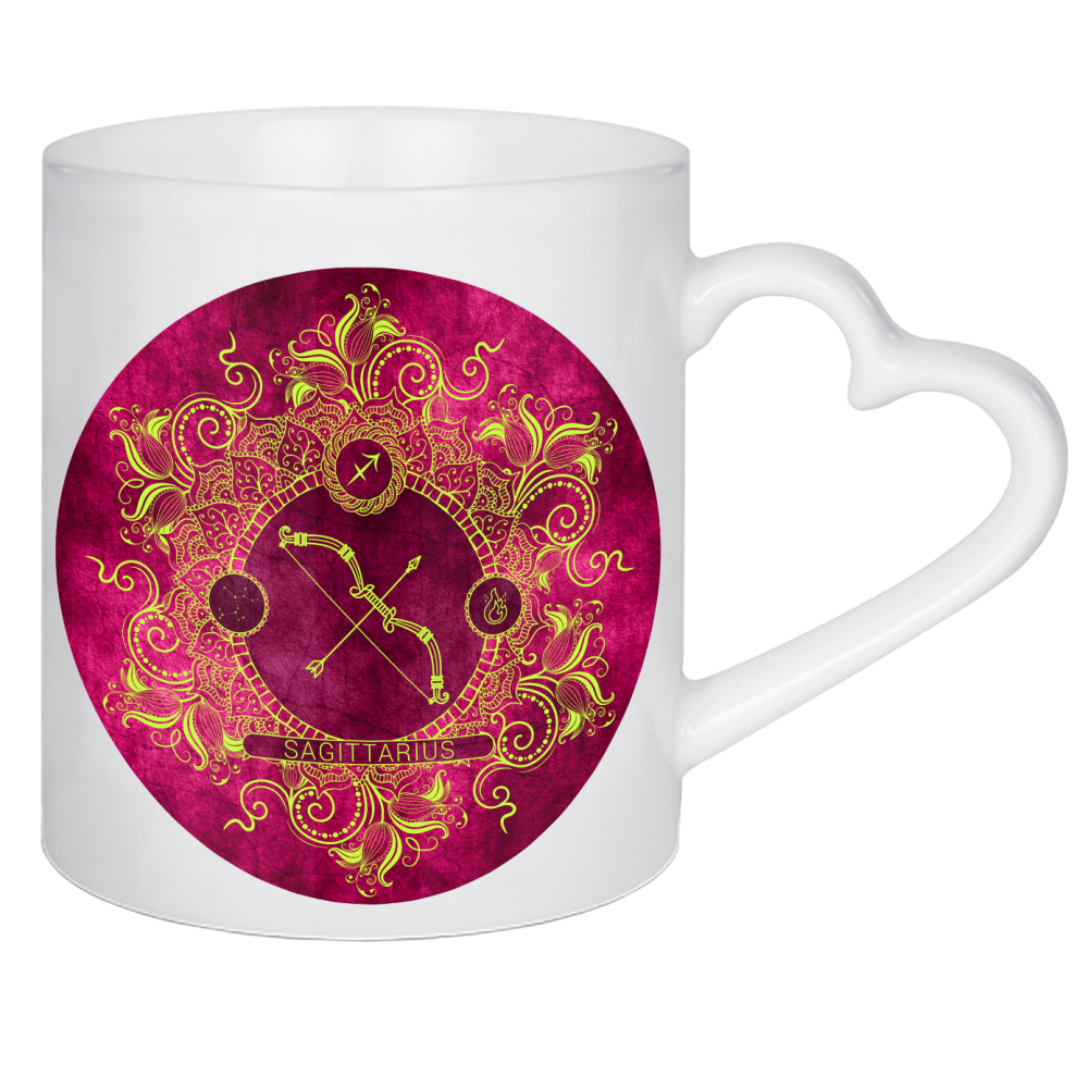 Herztasse "Tierkreis - Zitrone - Schütze" artboxONE - Natur,Floral,Abstrakt