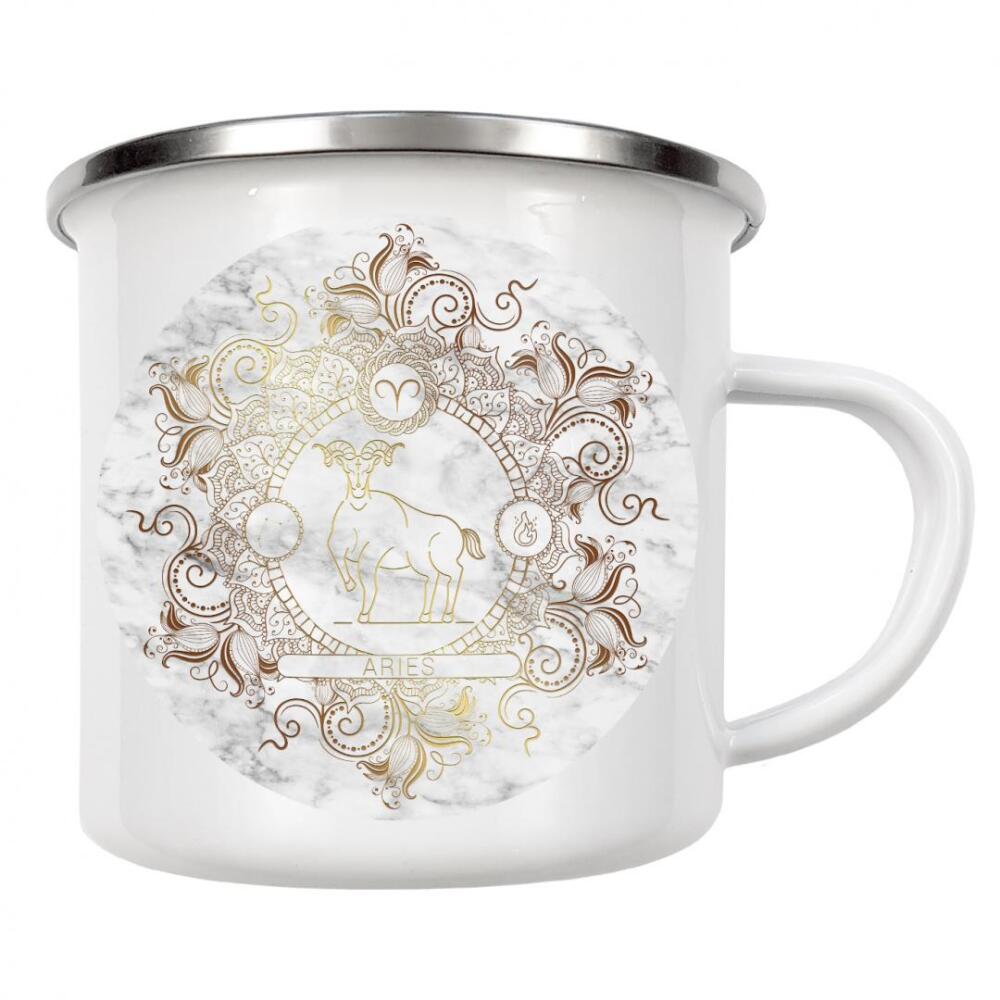 Emaille Tasse "Tierkreis - Marmor - Widder" artboxONE - Natur,Floral,Abstrakt,Marmor