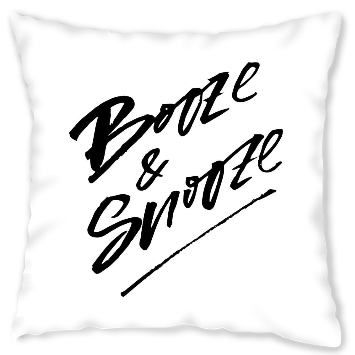 Design-Kissen "Booze & Snooze" artboxONE - Typografie,Essen & Trinken,Schwarzweiߟ,Essen & Trinken / Alkohol,Lustig