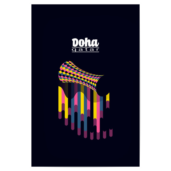 Poster "Doha - Qatar" artboxONE - Städte,Typografie,Reise,Architektur,Geometrie,Reise / Asien