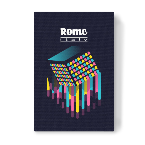 Leinwandbild "Rome - Italy" artboxONE - Städte,Typografie,Reise,Architektur,Geometrie,Städte / Rom