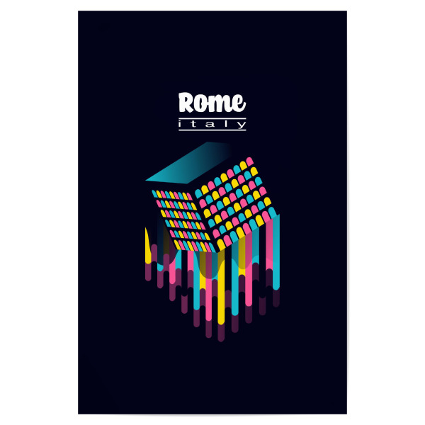 Poster 30x20 cm "Rome - Italy" artboxONE - Städte,Typografie,Reise,Architektur,Geometrie,Städte / Rom