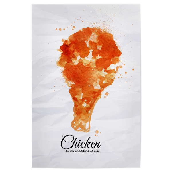 Poster "Chickeb drumstick" artboxONE - Typografie,Essen & Trinken,Schwarzweiß