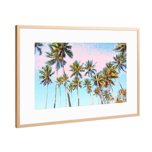 Poster mit Rahmen Kupfer "Coconut Palms" artboxONE - Natur