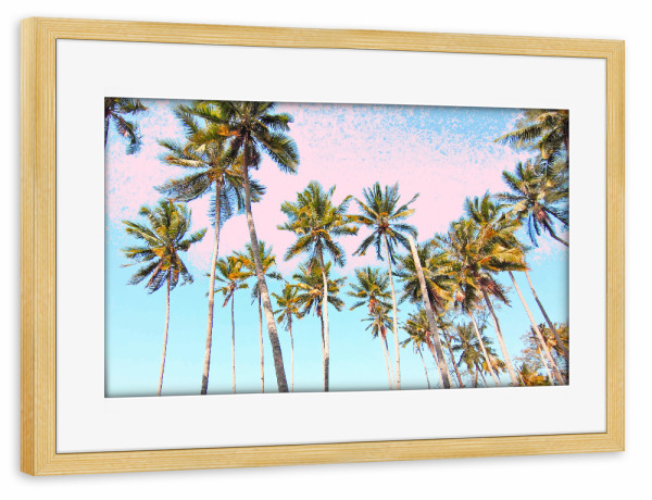 Poster mit Rahmen kiefer "Coconut Palms" artboxONE - Natur