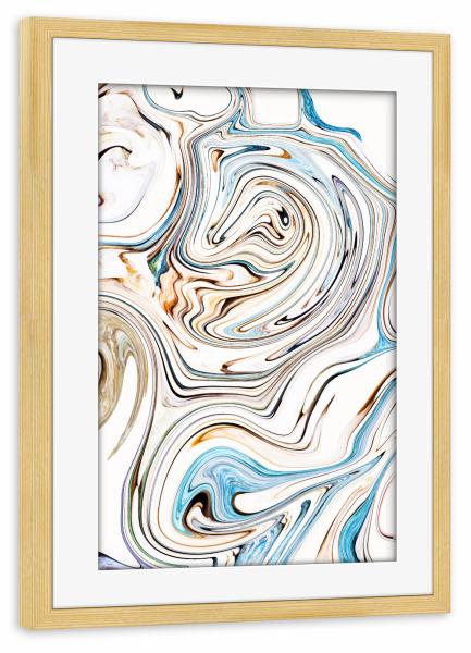 Poster mit Rahmen kiefer "Land & Ocean" artboxONE - Abstrakt,Marmor