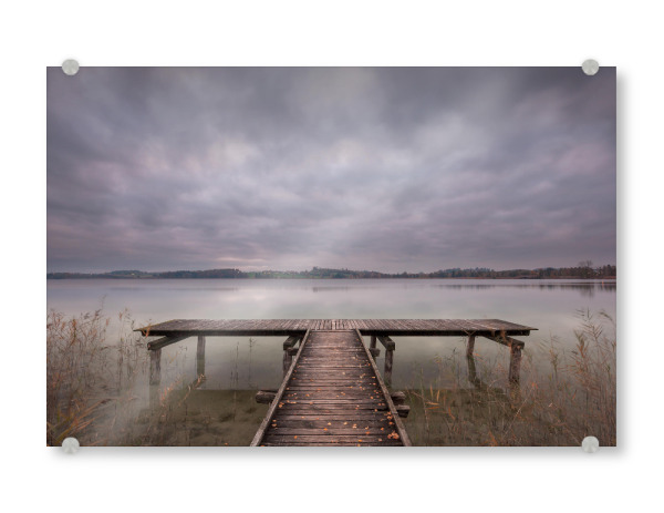 Acrylglasbild "Steg #2" artboxONE - Natur,Architektur - Pfäffikon,See,Wasser,Landschaft,Schweiz