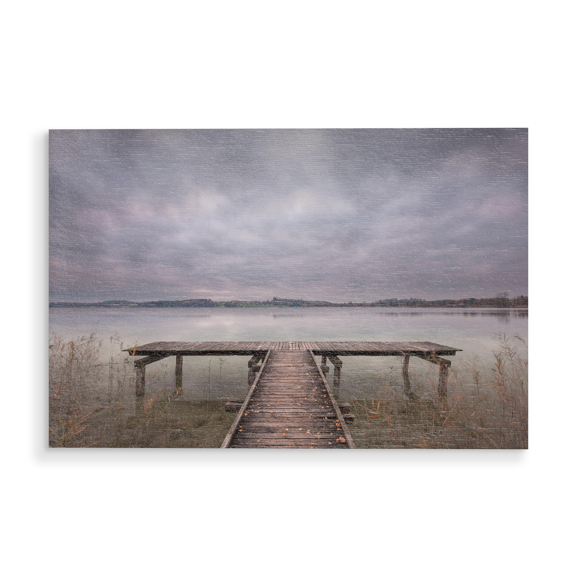 Holzbild "Steg #2" artboxONE - Natur,Architektur - Pfäffikon,See,Wasser,Landschaft,Schweiz